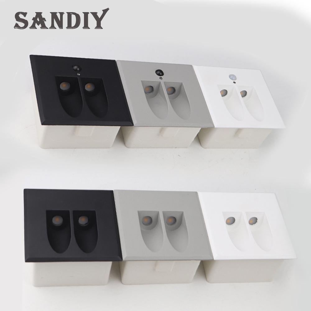 Outdoor Lighting On Stairs - SANDIY โคมไฟติดผนังเซ็นเซอร์ไฟขั้นตอนกันน้ำเครื่องตรวจจับความเคลื่อนไหวไฟกลางคืนในร่ม/กลางแจ้งโคมไฟ LED สำหรับบันไดและบันไดระเบียงลานสวนถนนไฟบ้านภายนอก 110 โวลต์/220