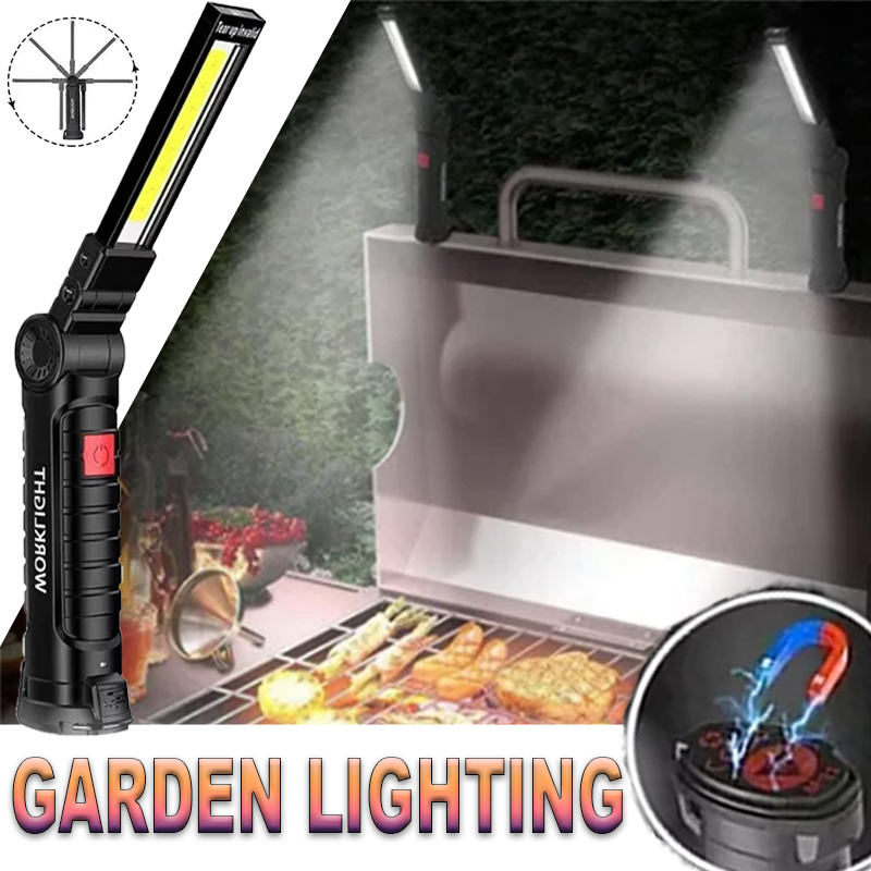 Outdoor Lighting Guide - ไฟฉาย LED แบบพกพาพร้อมตะขอแม่เหล็กกลางแจ้งทํางานซ่อม Type-C โคมไฟแบบชาร์จไฟได้โคมไฟสําหรับ Camping