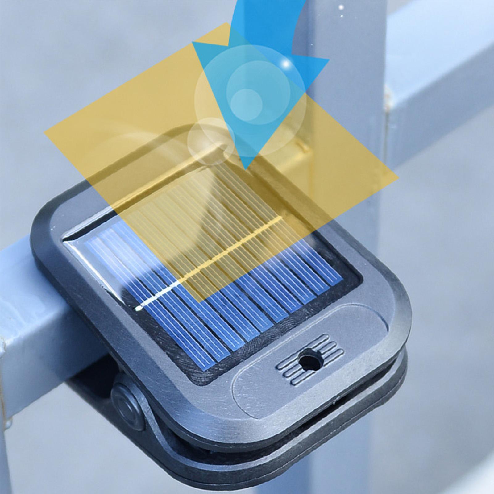 Outdoor Lighting On Stairs - ไฟเซ็นเซอร์ตรวจจับความเคลื่อนไหวพลังงานแสงอาทิตย์กลางแจ้งพร้อมการชาร์จ USB, โคมไฟแบบหนีบกันน้ำ 4 โหมดสำหรับสวน, ลานบ้าน,