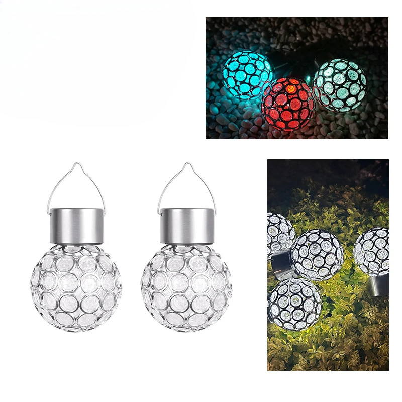 Outdoor Lighting Chandelier - 1 PC ไฟ LED พลังงานแสงอาทิตย์กลางแจ้งไฟสวนโคมระย้าแขวนโคมไฟกันน้ํา Hollow