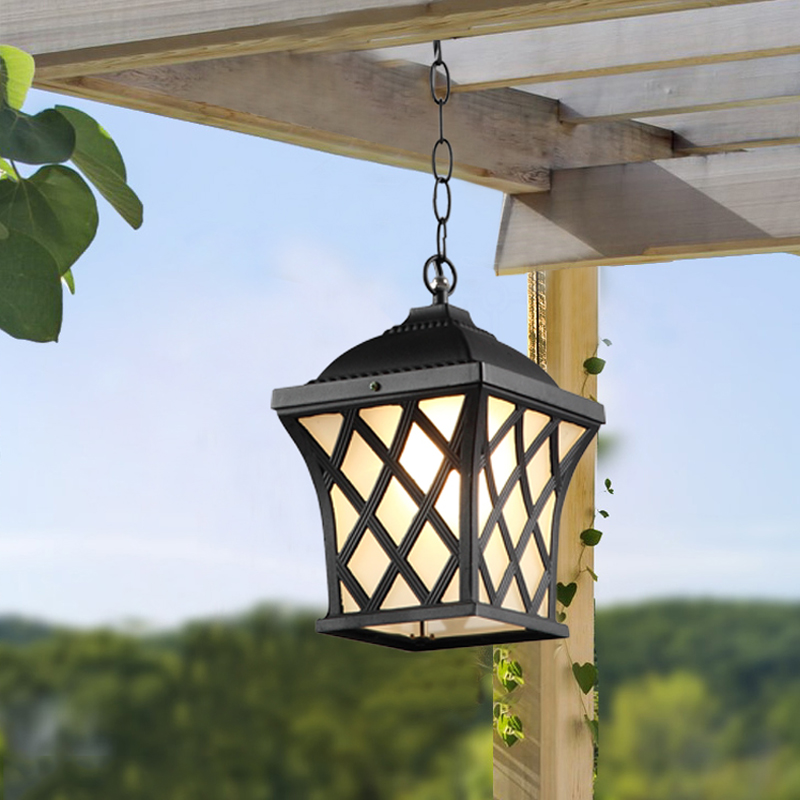 Outdoor Lighting Chandelier - โคมไฟแขวน LED สไตล์ยุโรปย้อนยุค กันน้ำ สำหรับภายนอก หมู่บ้าน