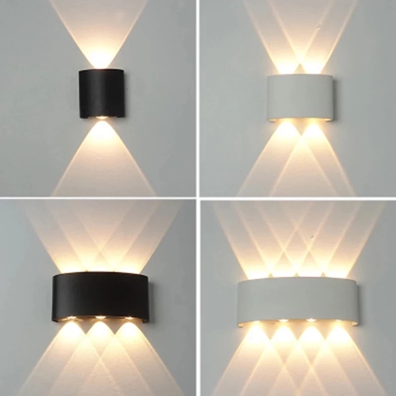 Outdoor Lighting On Stairs - โคมไฟติดผนัง LED อลูมิเนียมกลางแจ้งในร่ม Ip65 ขึ้นลงสีขาวสีดําโมเดิร์นสําหรับบันไดบ้านห้องนอนไฟห้องน้ําข้างเตียง