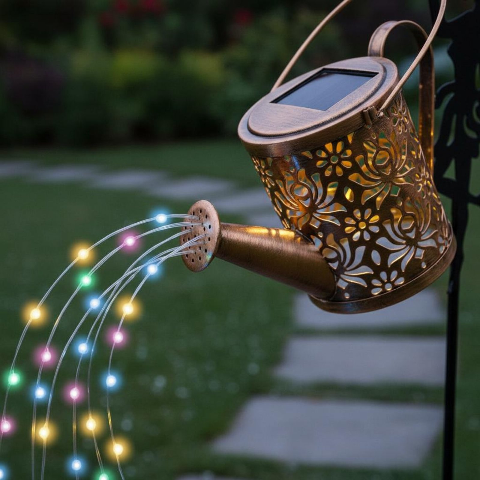 Outdoor Lighting For Patio - โคมไฟรดน้ำต้นไม้รูปนางฟ้าพลังงานแสงอาทิตย์ โคมไฟฉายภาพนางฟ้า ของตกแต่งสวน ของขวัญ ไฟตกแต่งกลางแจ้งสำหรับลานบ้าน