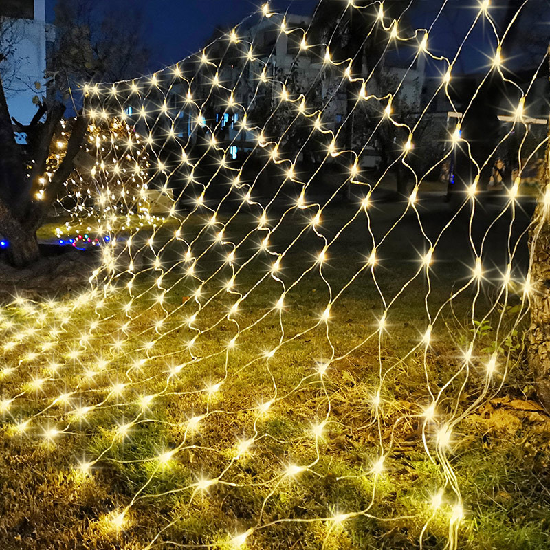 Outdoor Lighting Grid Screen - ไฟตกแต่งห้อง ผ้าม่าน LED ตาข่าย ไฟประดับแบบเส้น ปลั๊ก