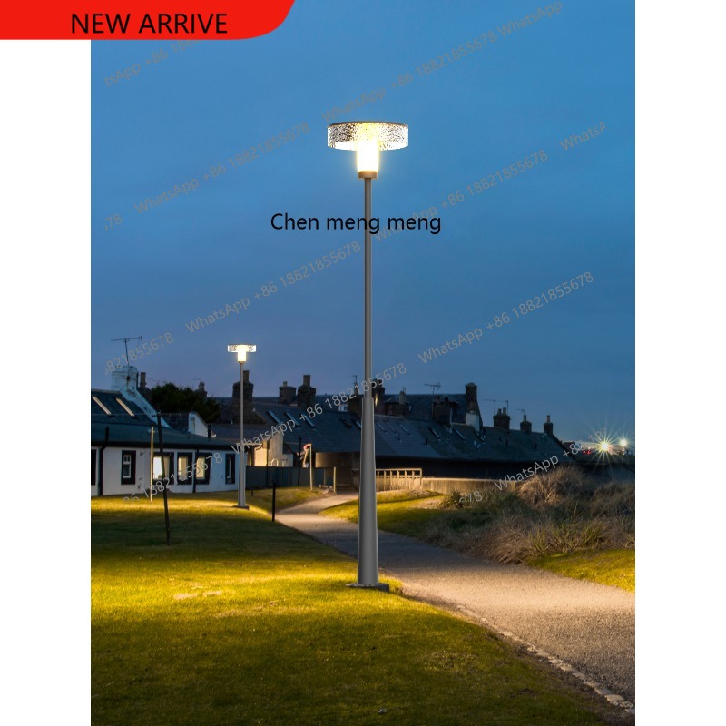 Outdoor Lighting Pole - โคมไฟโซลาร์เซลล์เสาสูงกลางแจ้ง ดีไซน์ทันสมัย เรียบง่าย สำหรับสวน วิลล่า ชุมชน