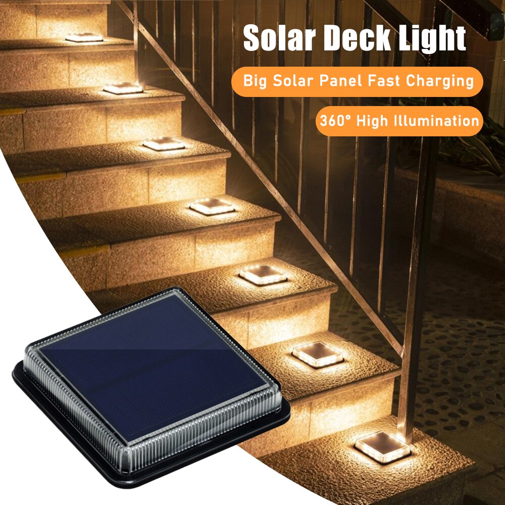 Outdoor Lighting On Stairs - 12แอลอีดีโคมไฟดาดฟ้าพลังงานแสงอาทิตย์ที่ใหญ่ที่สุดกลางแจ้งโซลอร์ไฟขั้นบันไดโคมไฟเปิด/ปิดอัตโนมัติตกแต่งสวน