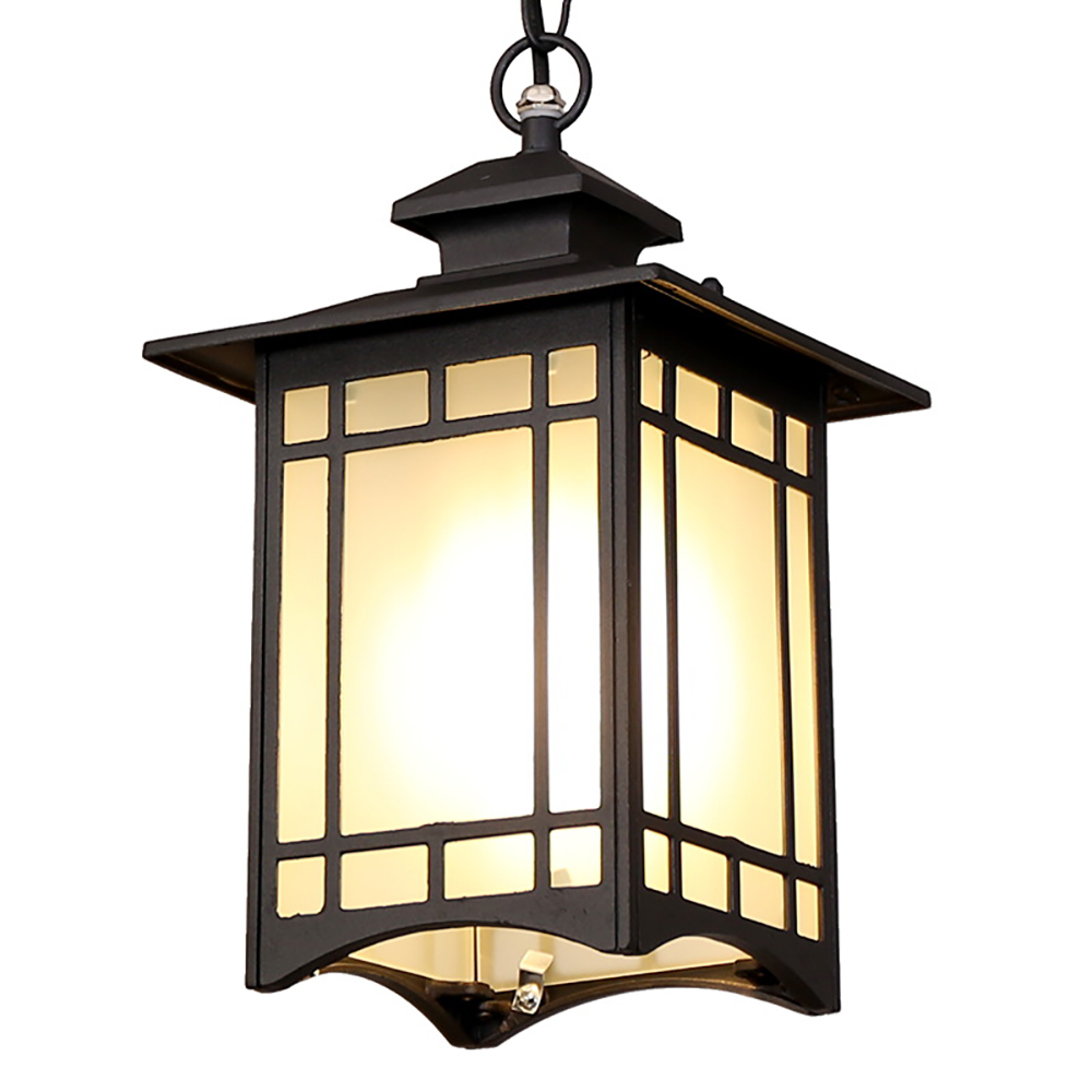 Outdoor Lighting Chandelier - Vintage โคมไฟระย้าแก้วกลางแจ้งโคมไฟระเบียงองุ่นอลูมิเนียมกันน้ำ E27สวนหลอดไฟแขวนโคมไฟ Loft