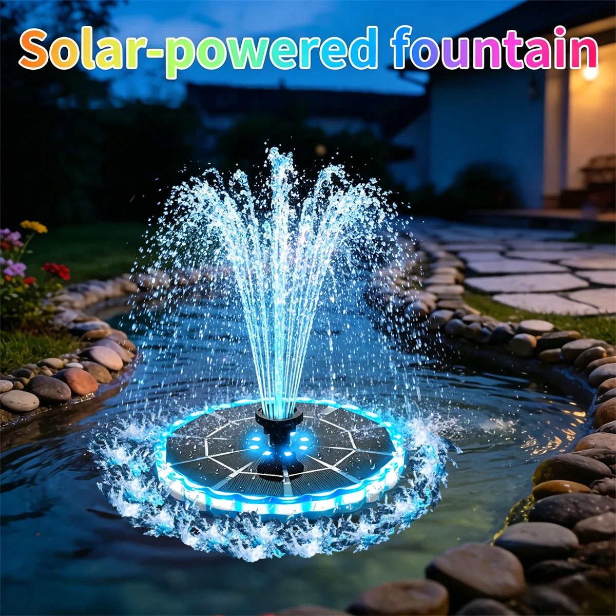 Bollard Light Garden - น้ำพุพลังงานแสงอาทิตย์ 3.5W สำหรับสวน บ่อน้ำในร่ม ชุดปั๊มน้ำพุพลังงานแสงอาทิตย์ พร้อมหัวฉีด