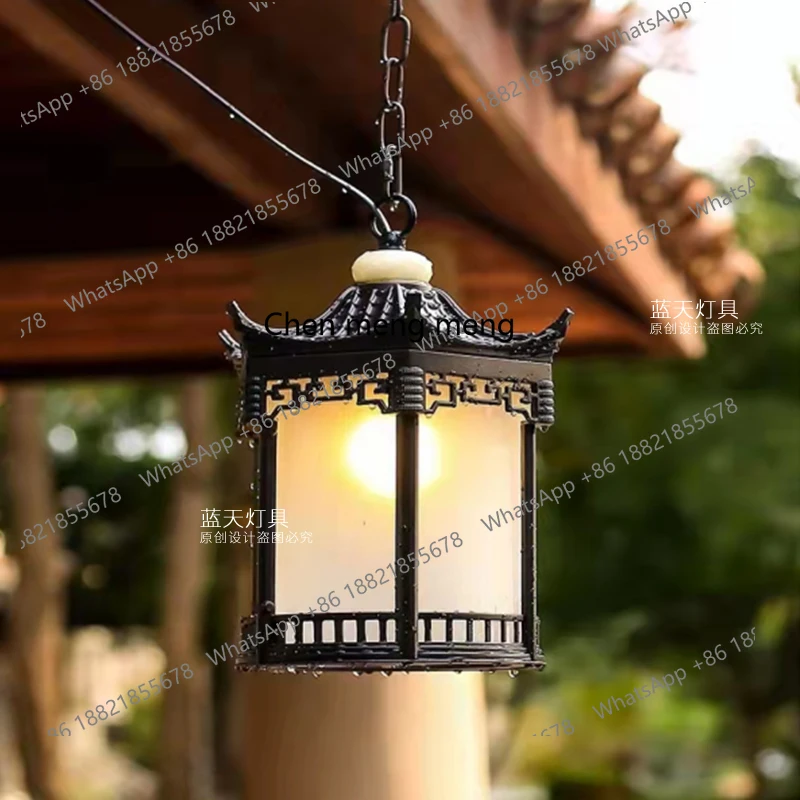 Outdoor Lighting Chandelier - โคมไฟระย้าแบบจีนโบราณ รุ่นใหม่ สำหรับตกแต่งลานบ้านกลางแจ้ง กันน้ำ เหมาะสำหรับทางเดิน ระเบียง