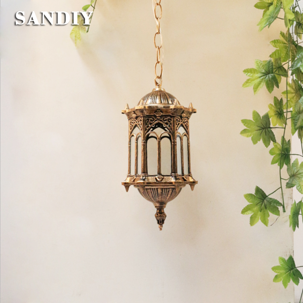 Outdoor Lighting Chandelier - SANDIY โคมไฟจี้กลางแจ้ง Retro Hang Light Vintage