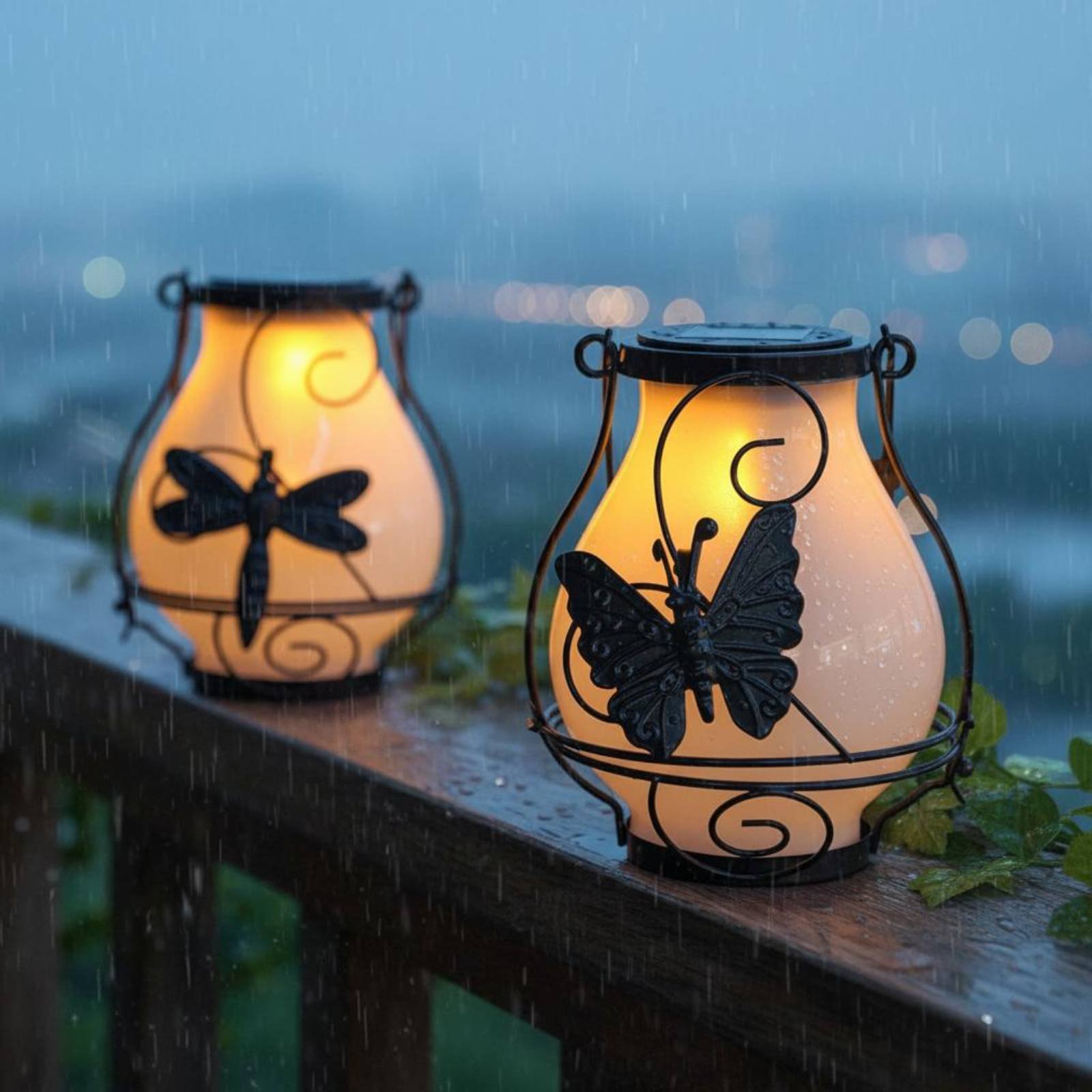 Outdoor Lighting For Patio - โคมไฟผีเสื้อพลังงานแสงอาทิตย์ โคมไฟผีเสื้อกันน้ำ โคมไฟตกแต่งลานบ้าน ใช้งานง่ายสำหรับลานบ้าน