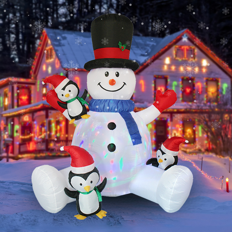 Outdoor Lighting For Christmas - คริสต์มาส Inflatable Snowman Penguin ซ้อน Arhat