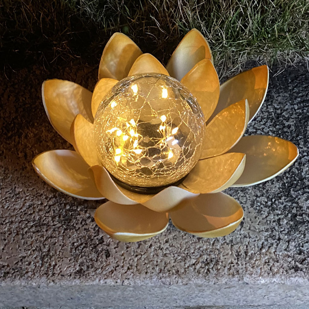 Outdoor Lighting For Christmas - โคมไฟลูกบอลแก้วร้าวทรงดอกบัว lampu tenaga Surya Taman สำหรับตกแต่งสวนคริสต์มาสกลางแจ้งลานบ้าน