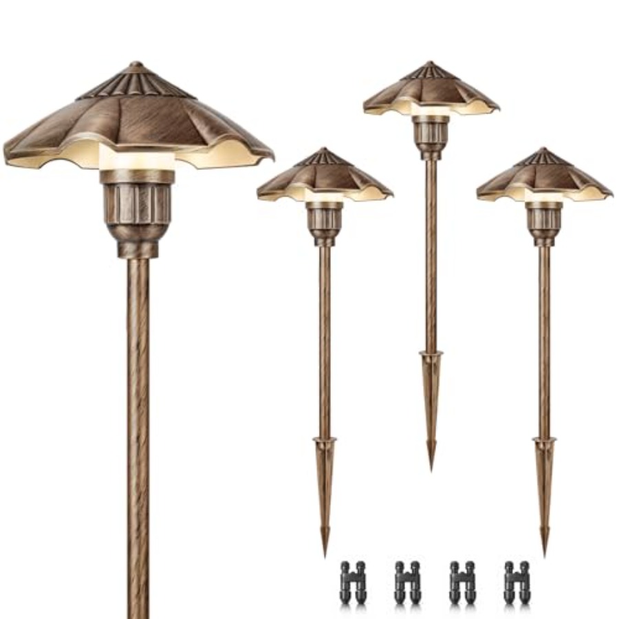 Outdoor Lighting Low Voltage - ไฟส่องภูมิทัศน์แรงดันต่ำ, ไฟทางเดิน 5W 2900K, ไฟสนามแบบมีสายอะลูมิเนียมกันน้ำ IP65