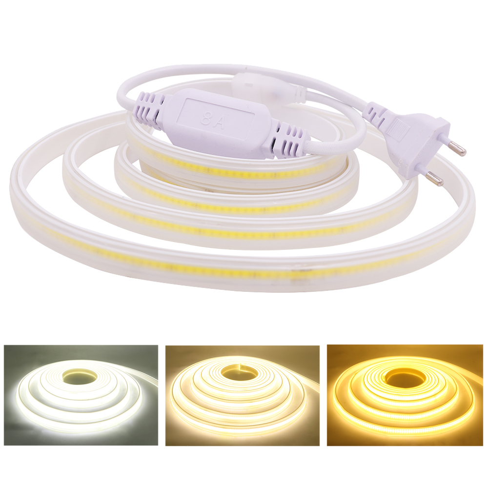 Outdoor Lighting Linear - 220V COB LED Strip Light IP67กันน้ำกลางแจ้ง