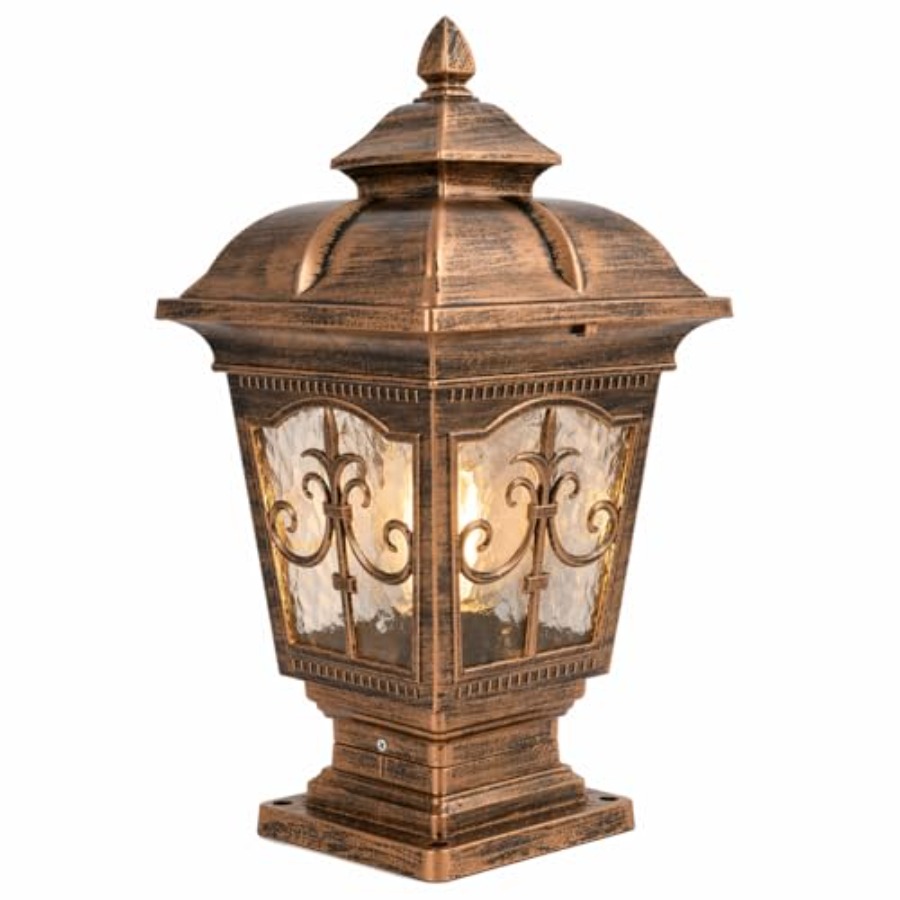 Outdoor Lighting Hardwired - โคมไฟเสาภายนอกขนาด 17.72 นิ้ว - โคมไฟเสาแบบติดตั้งถาวร E26,