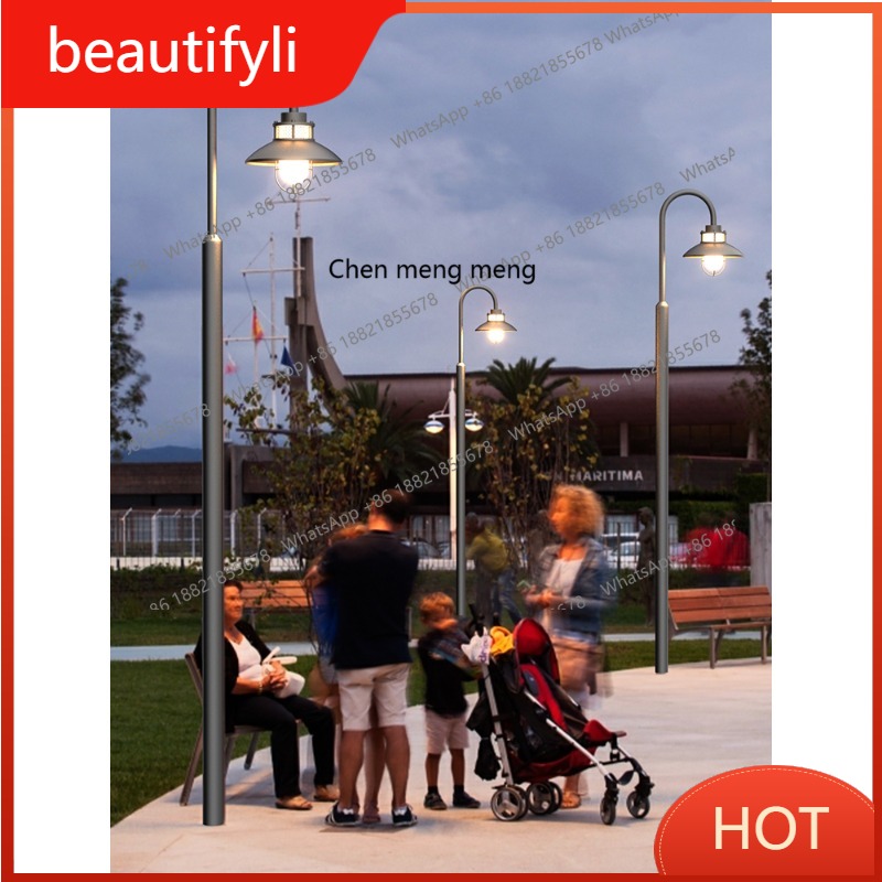 Outdoor Lighting Pole - ไฟสวนกลางแจ้งแบบเรียบง่ายทันสมัย L6080 ไฟเสาโซลาร์เซลล์สำหรับสวนวิลล่า ไฟถนนสำหรับจัดสวนสวยงามในชุมชน