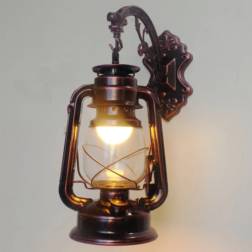 Outdoor Lighting Bronze - E27 โคมไฟติดผนังกันน้ําWindproofตกแต่งบ้านโคมไฟน้ํามันก๊าดโรงแรมSconce Motels Retroกลางแจ้งในร่มBronzeทางเดิน