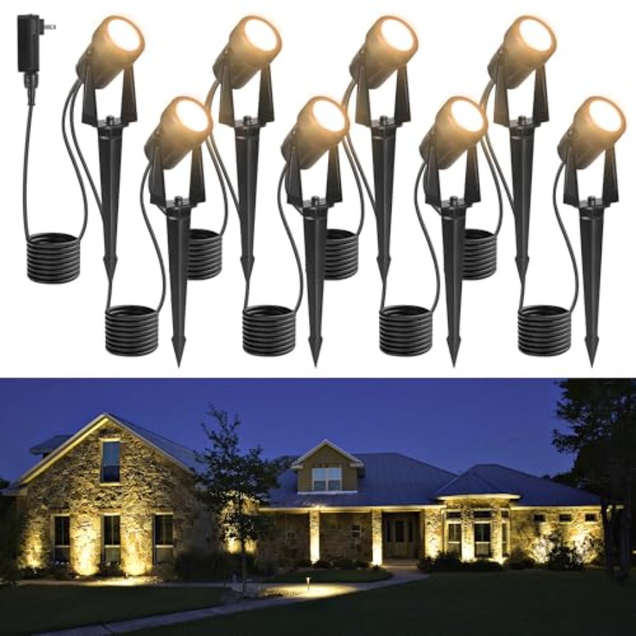 Outdoor Lighting Low Voltage - ไฟสปอตไลท์ LED สำหรับภายนอกอาคาร 85.3 ฟุต แรงดันต่ำ