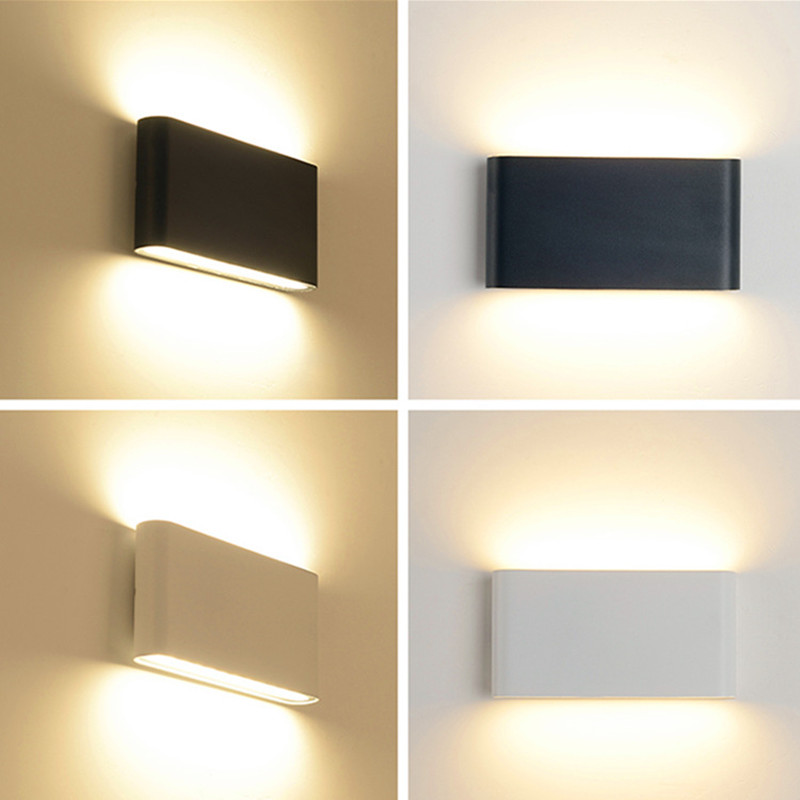 Outdoor Lighting On Stairs - 6W 12W LED โคมไฟติดผนังกันน้ํากลางแจ้งสวนแสงอลูมิเนียม AC86-265V ในร่มห้องนอนห้องนั่งเล่นบันได