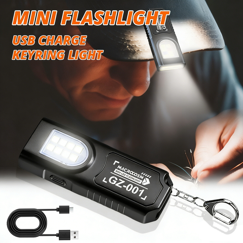 Led Flood Light - ไฟฉายพวงกุญแจ LED แบบชาร์จไฟได้ 550LM ไฟฉายพกพาขนาดเล็ก ไฟฉายพกพา