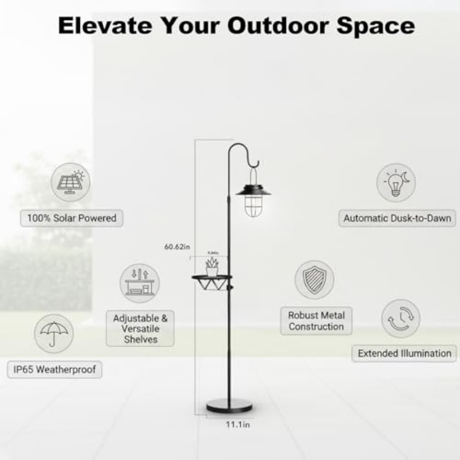 โคมไฟตั้งพื้นพลังงานแสงอาทิตย์ - Outdoor Lighting For Patio บทวิจารณ์และราคา