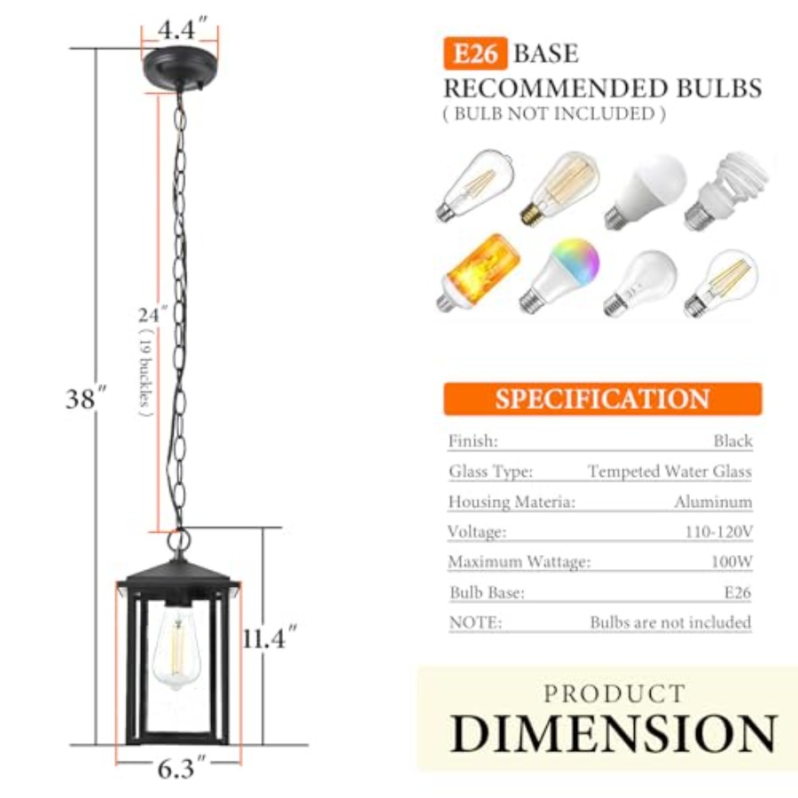 โคมไฟแขวนกลางแจ้งสำหรับระเบียง - Outdoor Lighting Chandelier บทวิจารณ์และราคา