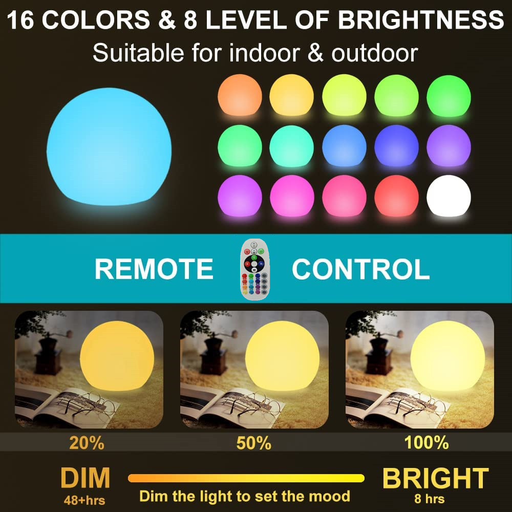 LED เรืองแสง Ball Light สําหรั - Bollard Light Garden บทวิจารณ์และราคา