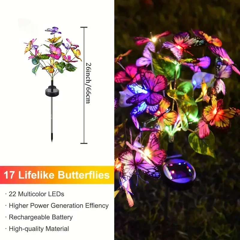 พลังงานแสงอาทิตย์ LED สวนผีเสื - Outdoor Lighting For Christmas บทวิจารณ์และราคา