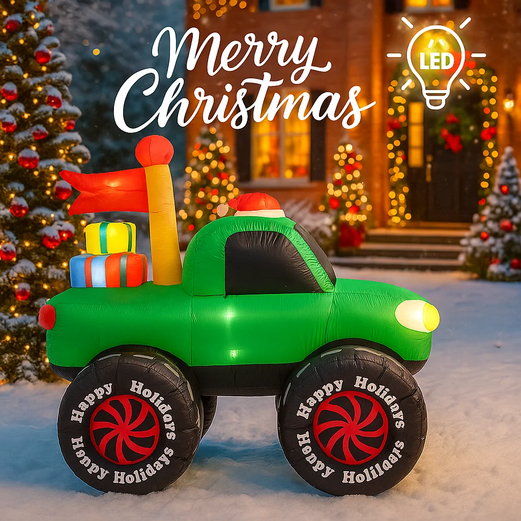 รถบรรทุกตกแต่งคริสต์มาสเป่าลมข - Outdoor Lighting For Christmas บทวิจารณ์และราคา