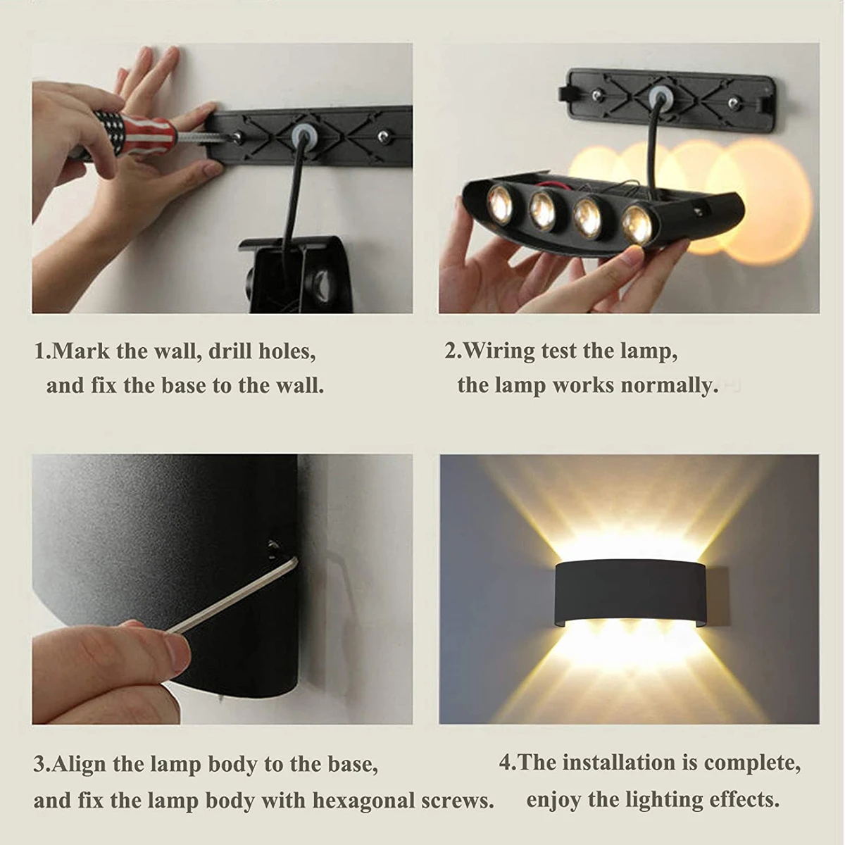 อลูมิเนียม LED โคมไฟติดผนัง IP - Outdoor Lighting On Stairs บทวิจารณ์และราคา