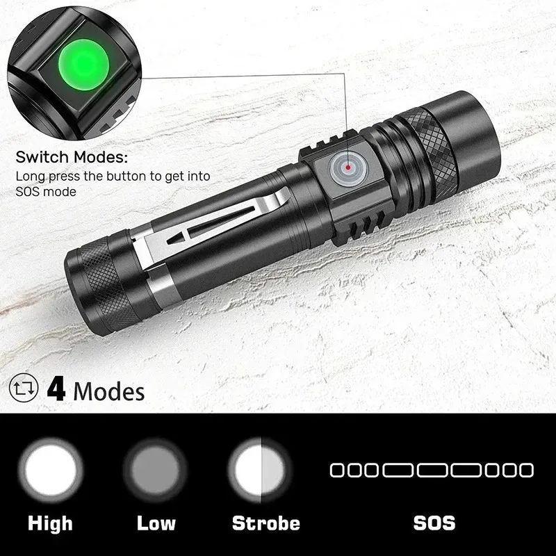 ไฟฉายแบบชาร์จได้ T6 ใช้แบตเตอร - Outdoor Lighting Guide บทวิจารณ์และราคา