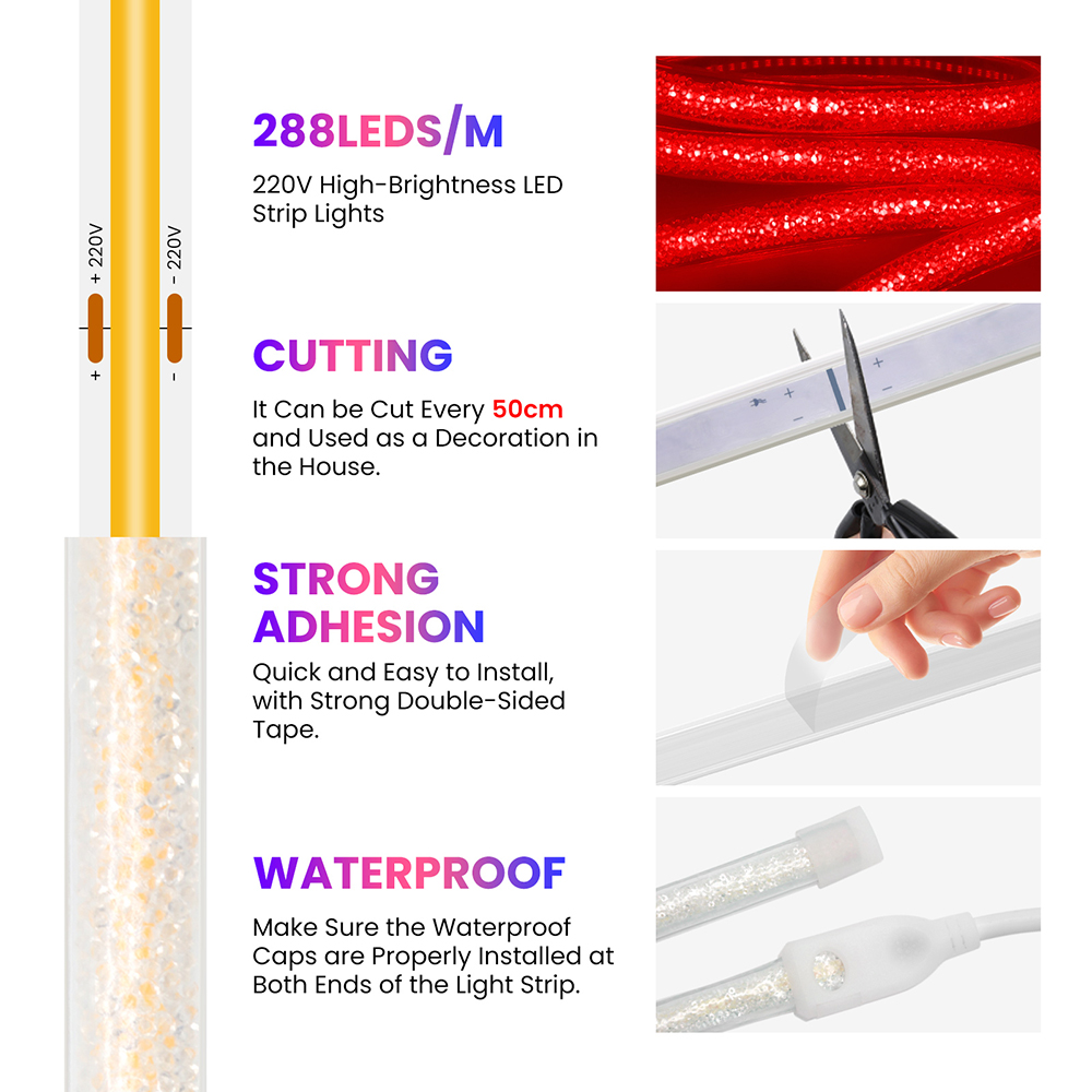 ไฟนีออน LED COB 288 ดวง สำหรับ - Outdoor Lighting On Trees บทวิจารณ์และราคา