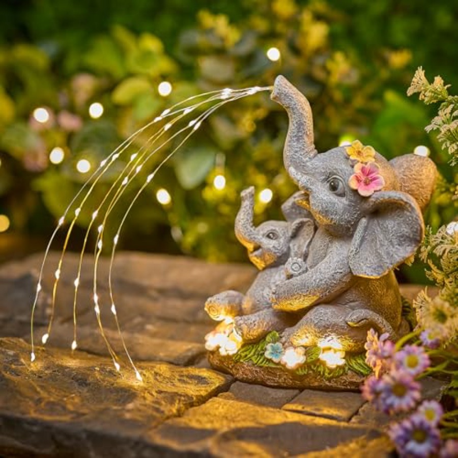 รูปปั้นตกแต่งสวนรูปช้างพลังงาน - Outdoor Lighting For Patio บทวิจารณ์และราคา