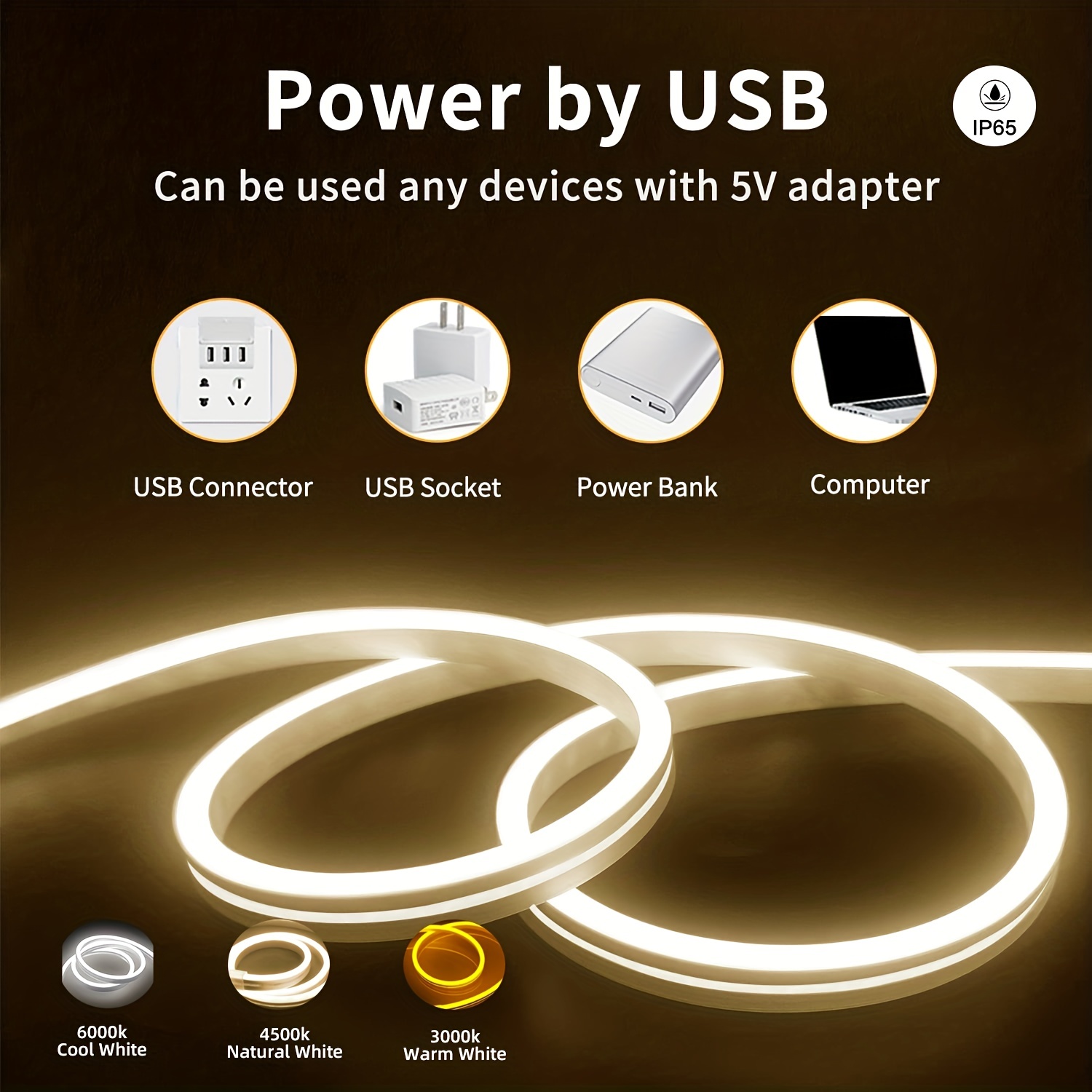 ไฟนีออน LED แบบเส้น 5V USB พร้ - Outdoor Lighting Strip บทวิจารณ์และราคา