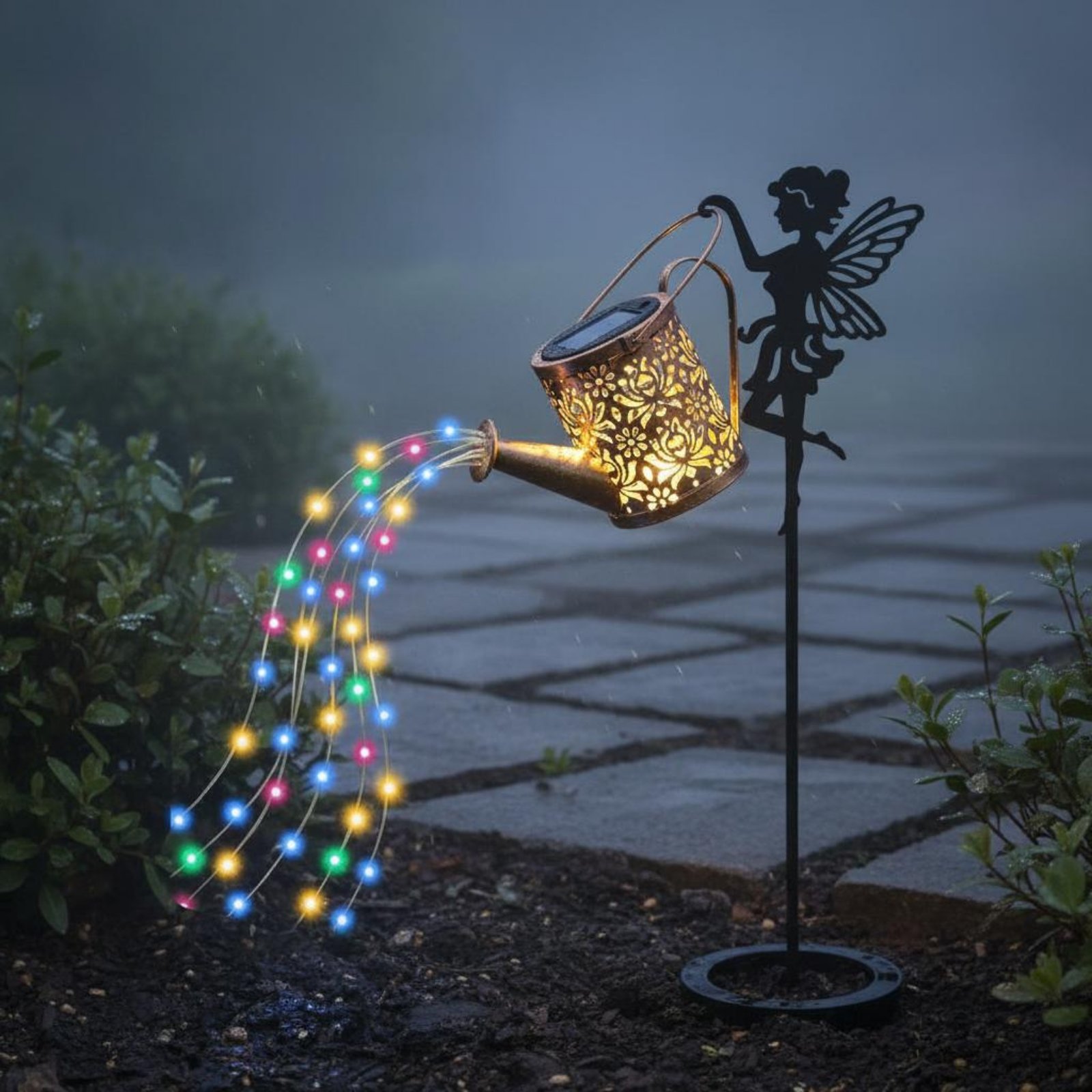 โคมไฟรดน้ำต้นไม้รูปนางฟ้าพลังง - Outdoor Lighting For Patio บทวิจารณ์และราคา
