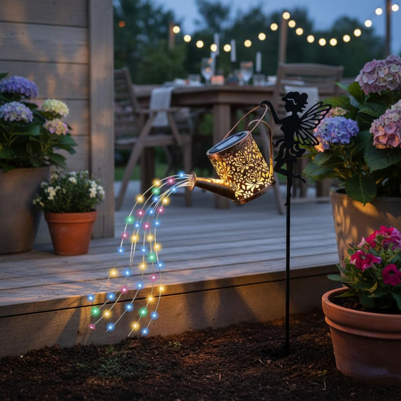 โคมไฟรดน้ำต้นไม้รูปนางฟ้าพลังง - Outdoor Lighting For Patio บทวิจารณ์และราคา