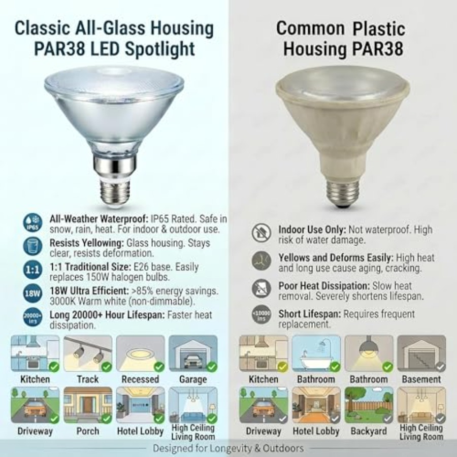 หลอดไฟ LED PAR38 แบบกระจกสะท้อ - Led Flood Light บทวิจารณ์และราคา