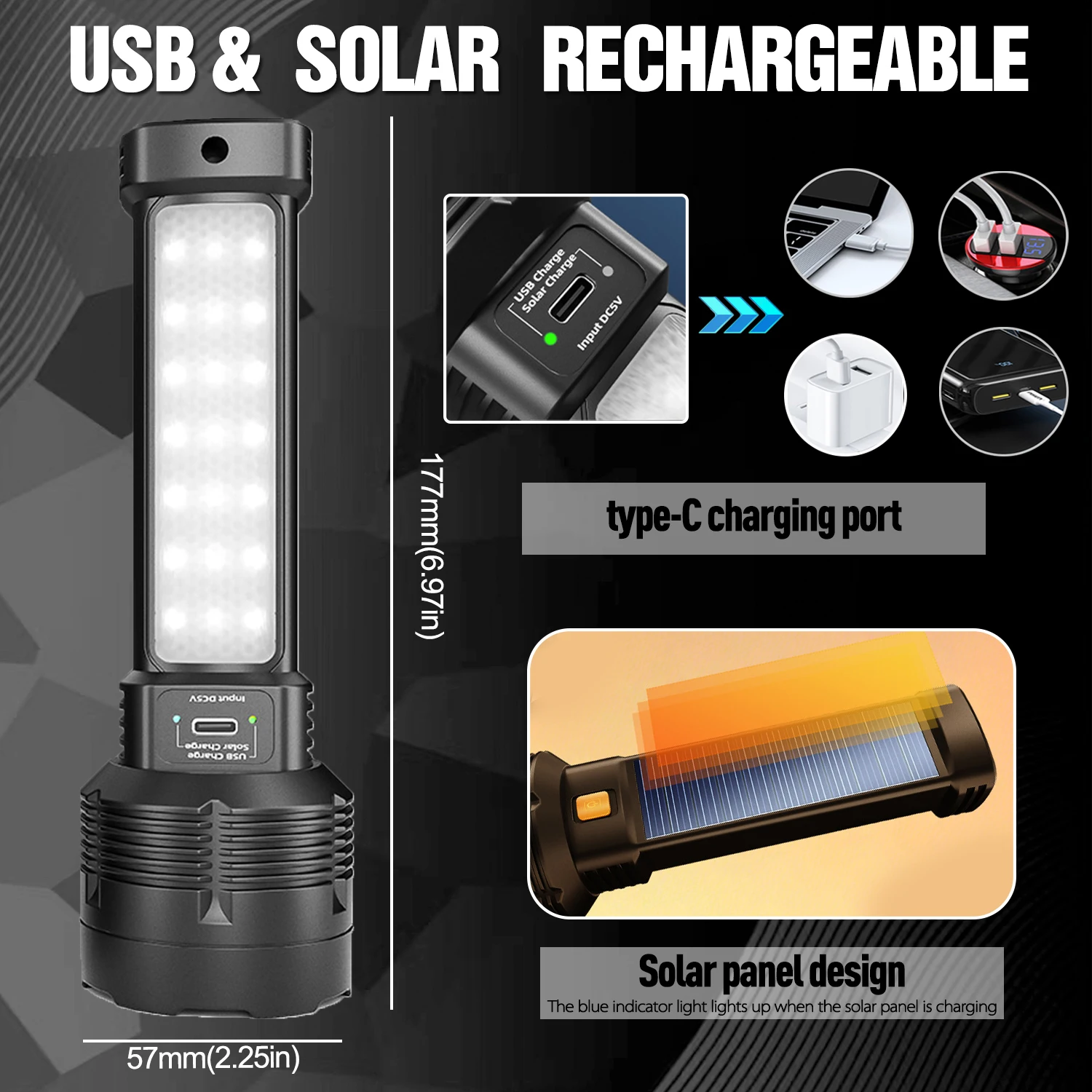 ไฟฉายพลังงานแสงอาทิตย์ไฟฉายแบบ - Fire Torch Solar บทวิจารณ์และราคา
