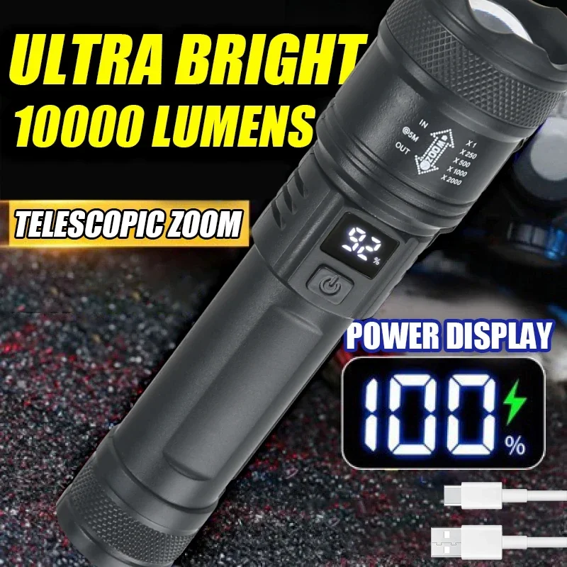 ไฟฉาย LED ทรงพลัง9900LM ไฟฉาย  - Outdoor Lighting Pole บทวิจารณ์และราคา