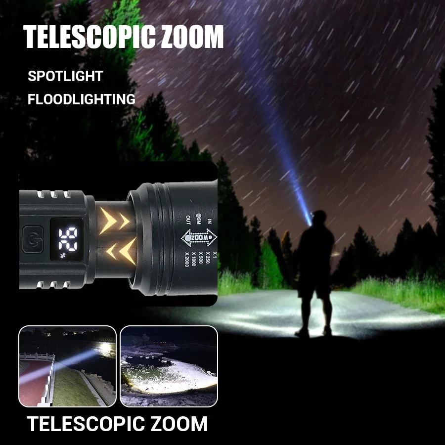 ไฟฉาย LED ทรงพลัง9900LM ไฟฉาย  - Outdoor Lighting Pole บทวิจารณ์และราคา