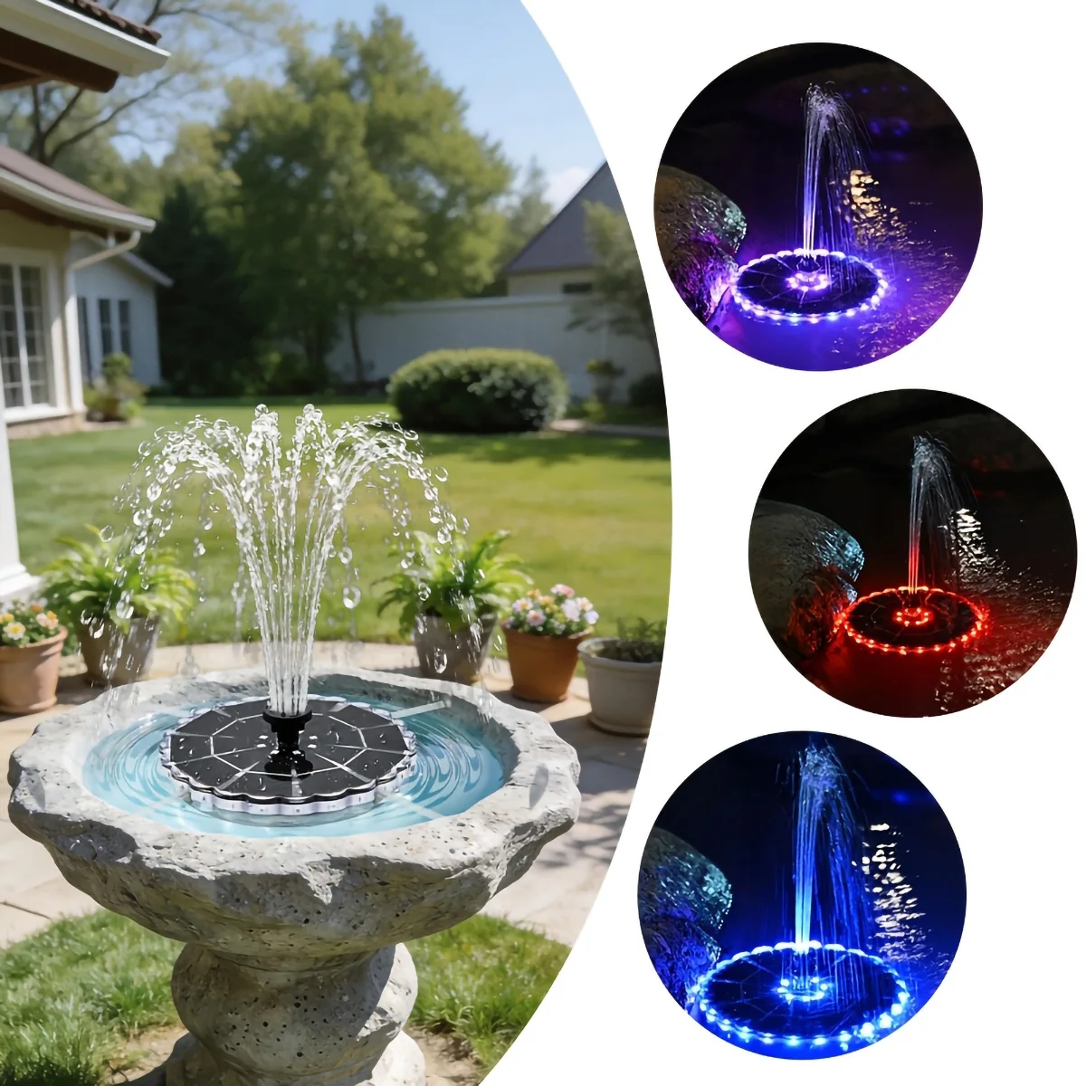 น้ำพุพลังงานแสงอาทิตย์ 3.5W สำ - Bollard Light Garden บทวิจารณ์และราคา