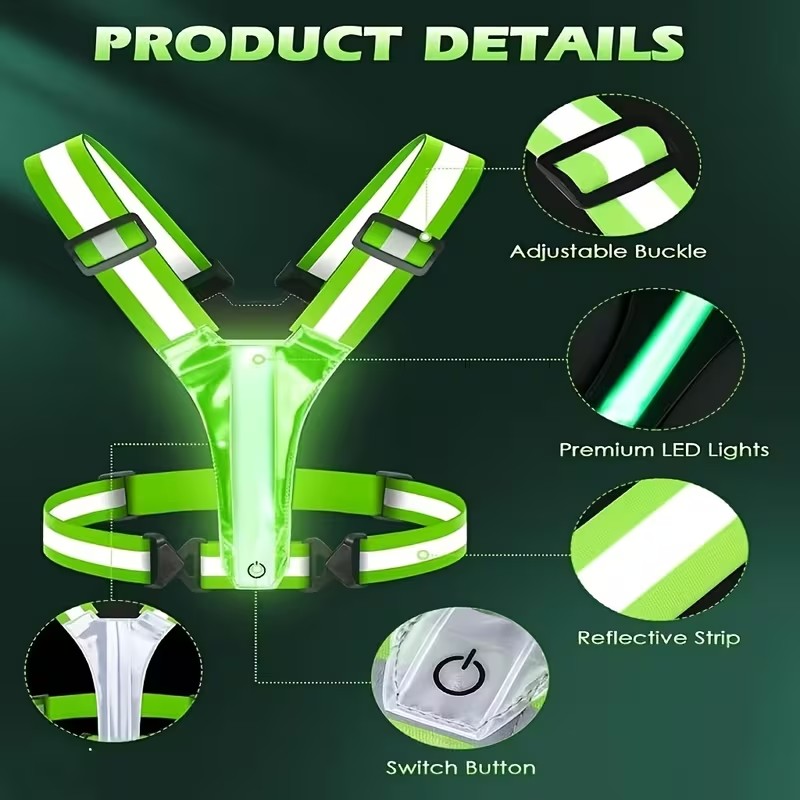 เสื้อกั๊กสะท้อนแสงแบบมีไฟ LED  - Outdoor Lighting Strip บทวิจารณ์และราคา