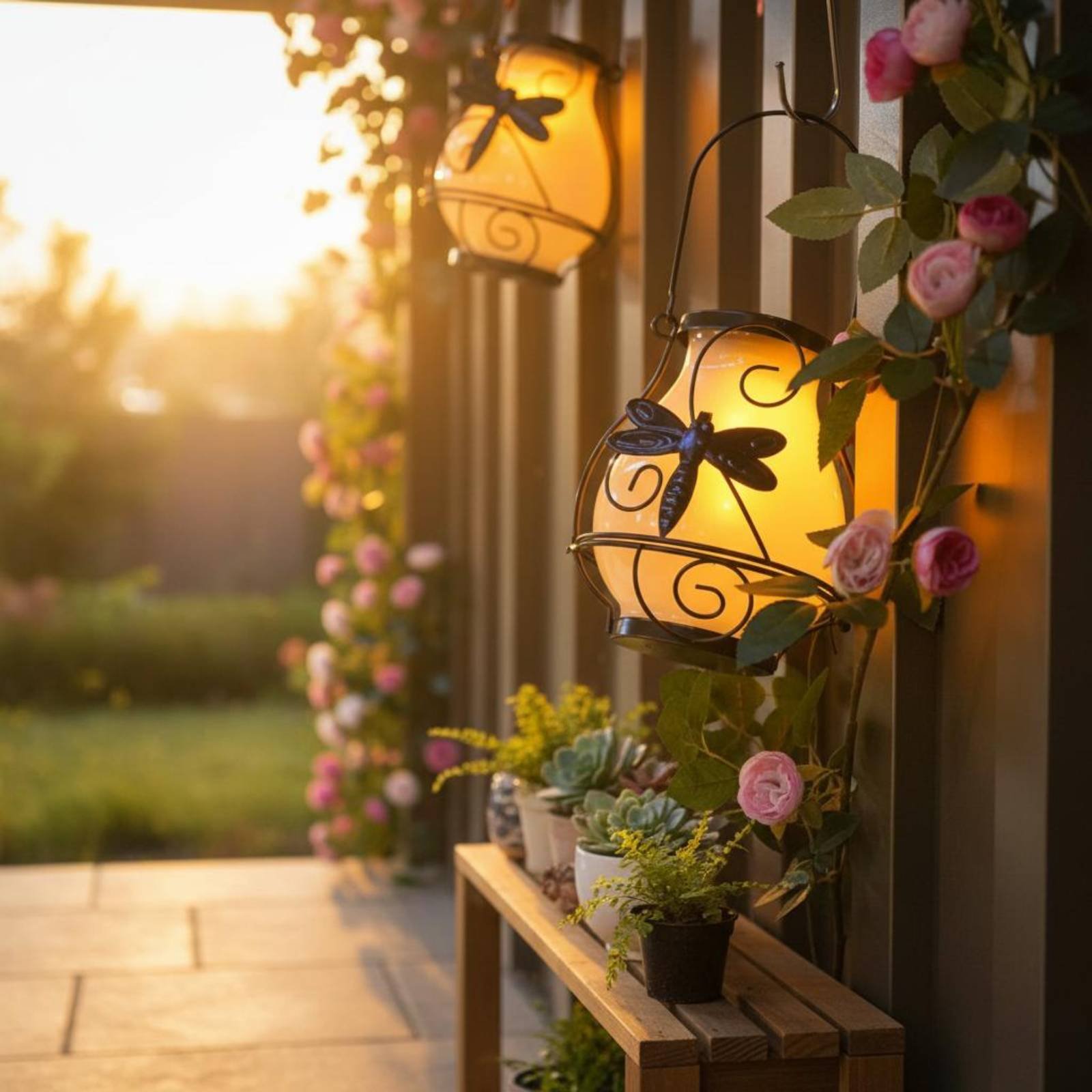 โคมไฟผีเสื้อพลังงานแสงอาทิตย์  - Outdoor Lighting For Patio บทวิจารณ์และราคา