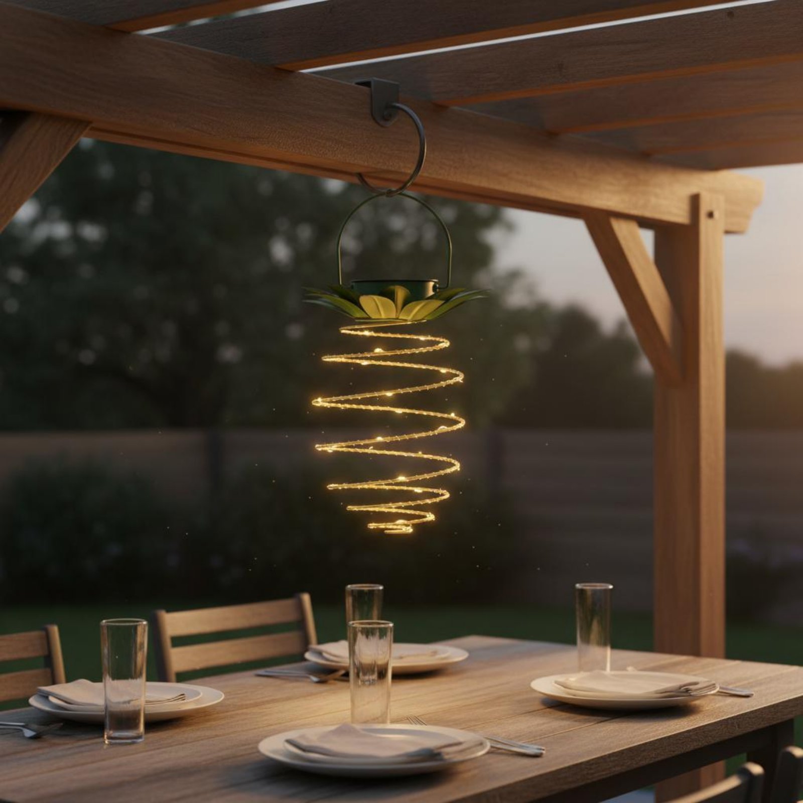 โคมไฟพลังงานแสงอาทิตย์รูปสับปะ - Outdoor Lighting For Patio บทวิจารณ์และราคา