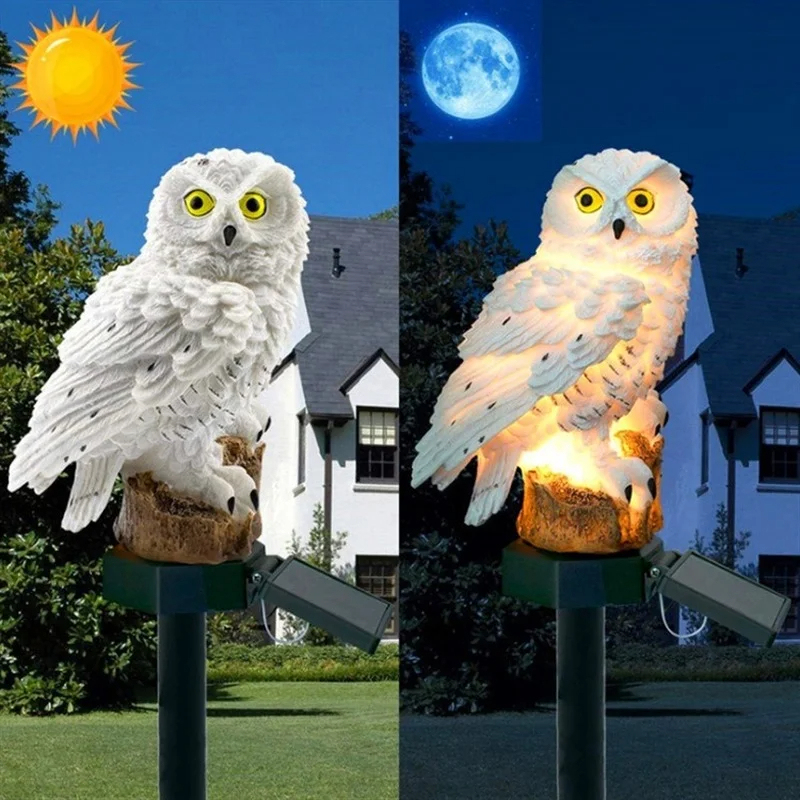ไฟสวนรูปนกฮูกพลังงานแสงอาทิตย์ - Bollard Light Garden บทวิจารณ์และราคา