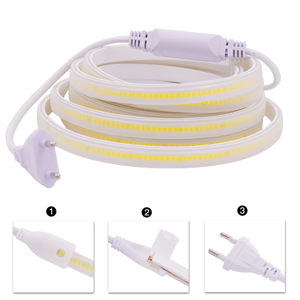 220V COB LED Strip Light IP67ก - Outdoor Lighting Linear บทวิจารณ์และราคา