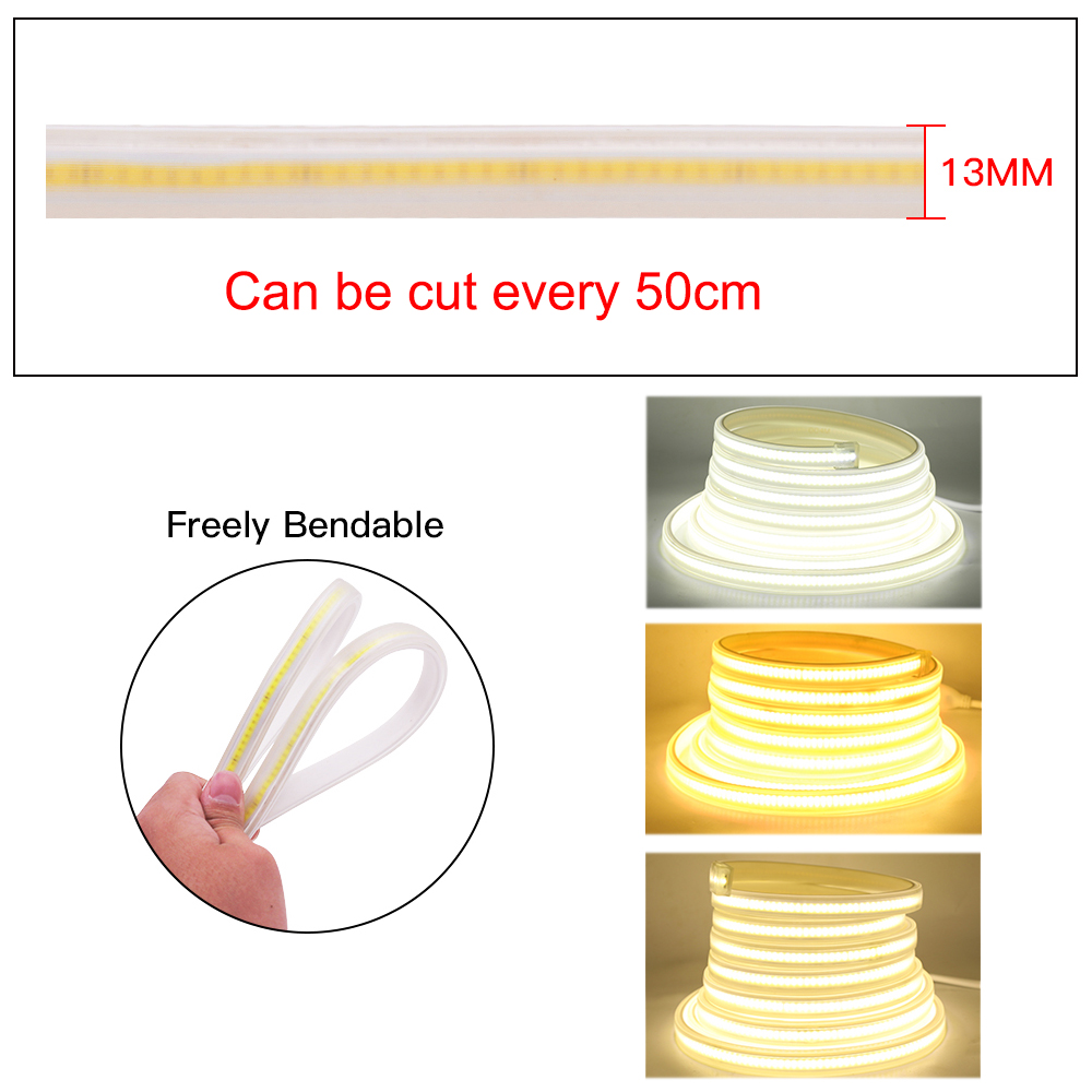 220V COB LED Strip Light IP67ก - Outdoor Lighting Linear บทวิจารณ์และราคา