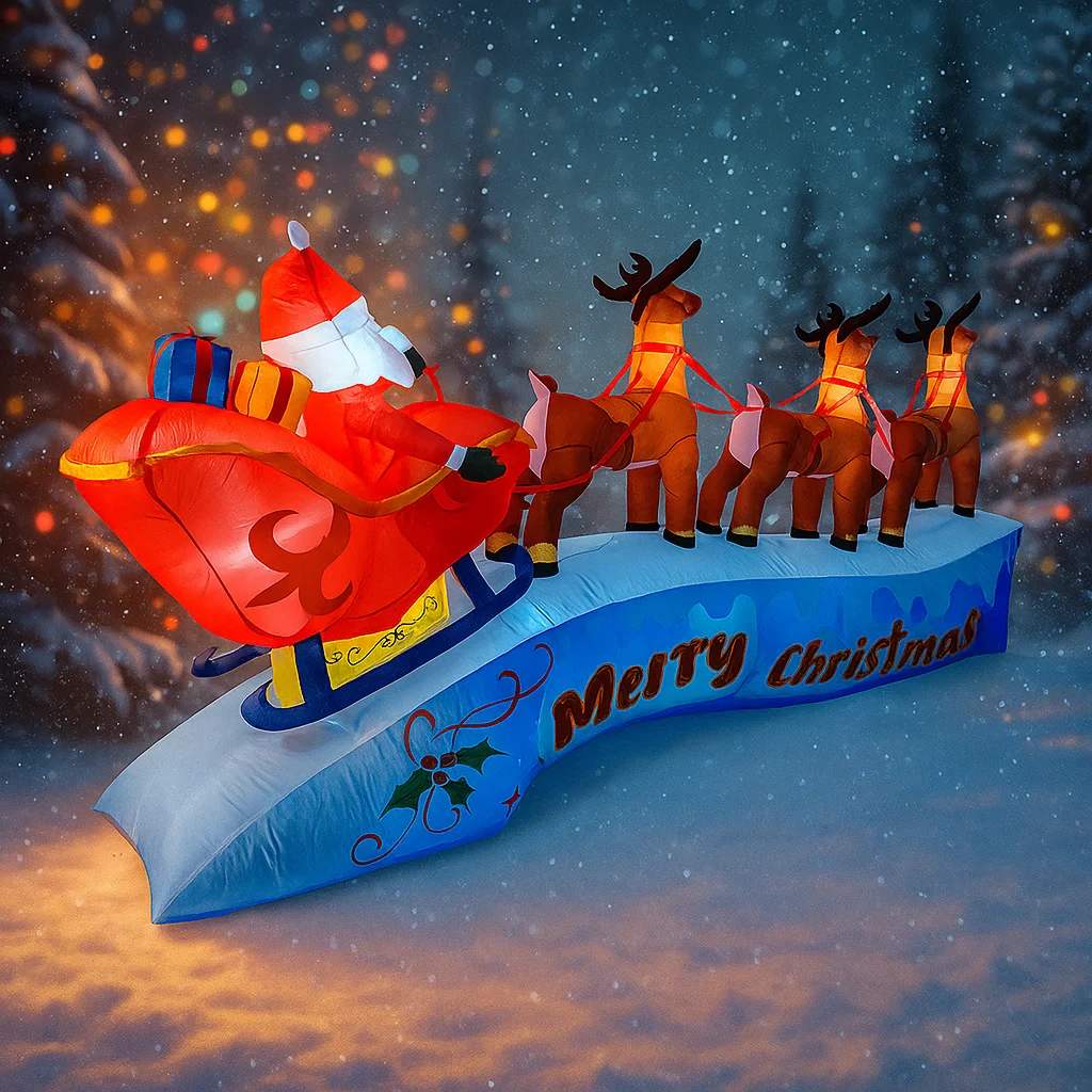 ซานตาคลอสกับรถเลื่อนกวางเรนเดี - Outdoor Lighting For Christmas บทวิจารณ์และราคา