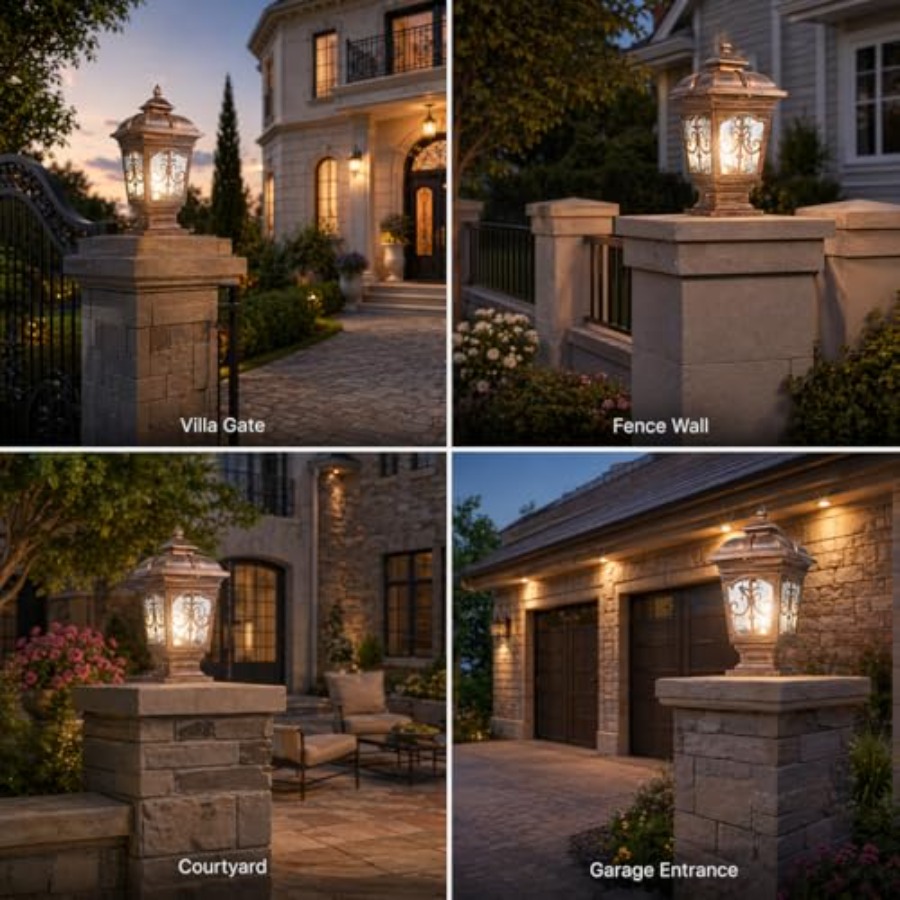 โคมไฟเสาภายนอกขนาด 17.72 นิ้ว  - Outdoor Lighting Hardwired บทวิจารณ์และราคา